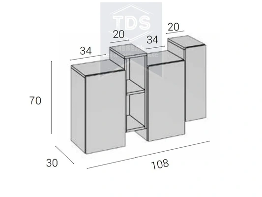 Консоль тумба в прихожую 110 см TDS-MDP-TK-006 из категории  фото-2