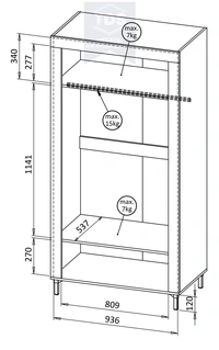 Шкаф двухдверный коллекция Nomilla - TDS-SH-001 из категории  фото-4