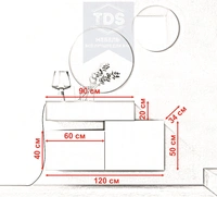 Тумба консоль подвесная в прихожую 120 см TDS-MDP-TK-002 из категории  фото-3