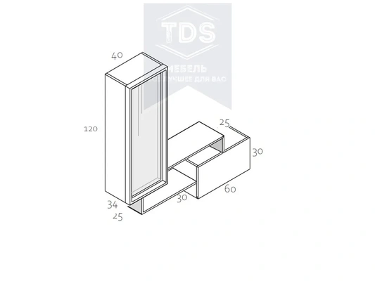Консоль, тумба и шкафчик в прихожую 160 см TDS-MDP-TK-007 из категории  фото-2