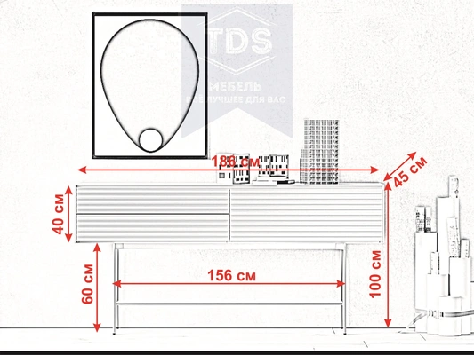 Консоль тумба в прихожую 185 см TDS-MDP-TK-012 из категории  фото-5