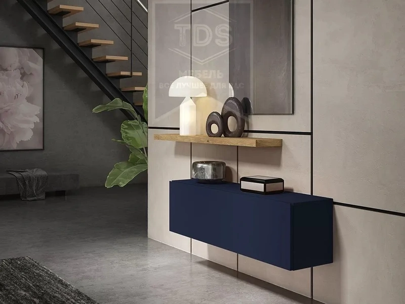 Главное фото Подвесная тумба консоль с полкой в прихожую 160 см TDS-MDP-TK-016 из категории  