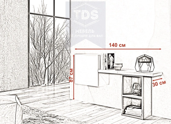 Консоль тумба в прихожую 140 см TDS-MDP-TK-017 из категории  фото-4