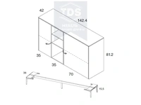 Тумба консоль в прихожую 140 см TDS-MDP-TK-004 из категории  фото-5