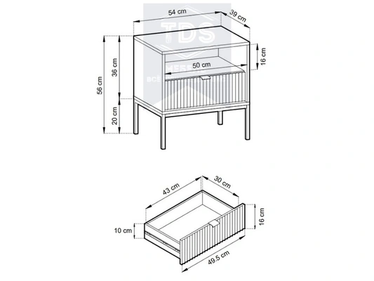 Прикроватная тумбочка TDS-TK-021 из категории  фото-4