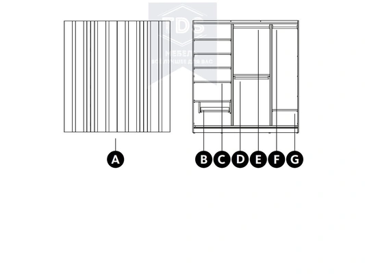 Шкаф с складными дверьми TDS-SH-013 из категории  фото-4