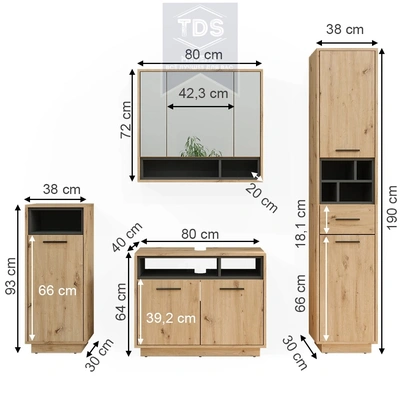 Комплект мебели для ванной TDS-MDV-020 из категории  фото-2
