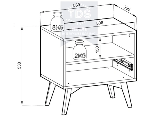 Прикроватная тумбочка TDS-TK-016 из категории  фото-5