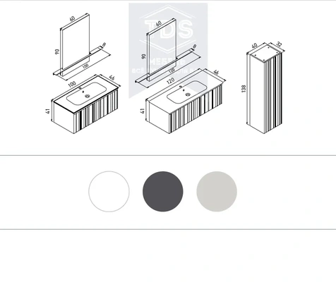Комплект мебели для ванной Salina 100 см TDS-MDV-012 из категории  фото-5