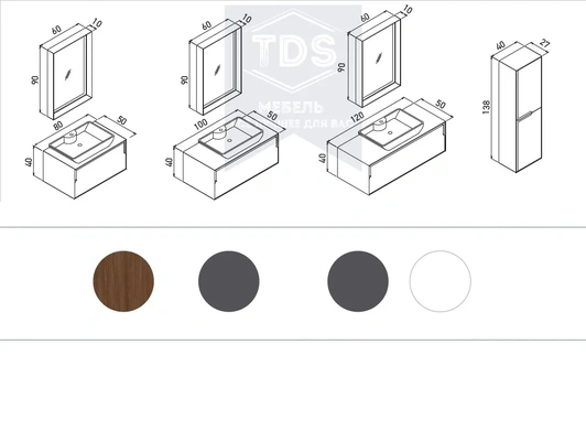 Комплект мебели для ванной Craft 80 см TDS-MDV-008 из категории  фото-4