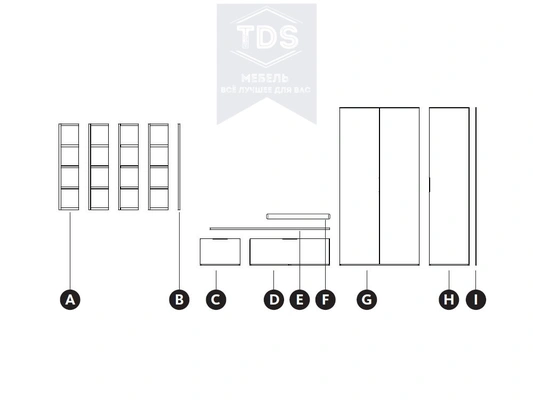Шкаф распашной TDS-SH-024 из категории  фото-3