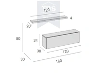 Подвесная тумба консоль с полкой в прихожую 160 см TDS-MDP-TK-016 из категории  фото-2